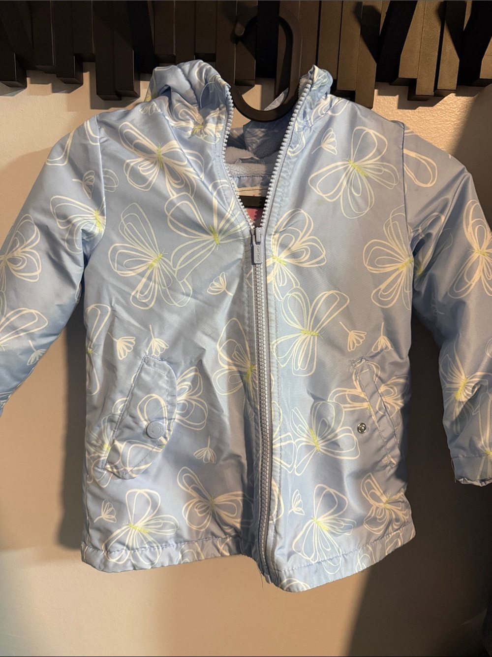 Carter's Light Blue Floral Raincoat